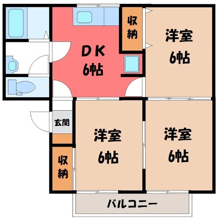 鶴田駅 徒歩15分 1階の物件間取画像